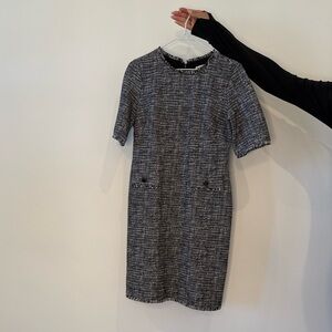 Neiman Marcus Black and White Tweed Mini Dress